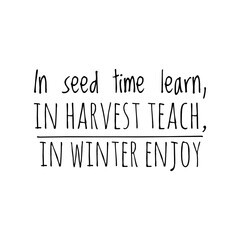 Fototapeta premium Harvest and WInter Quote Illustration