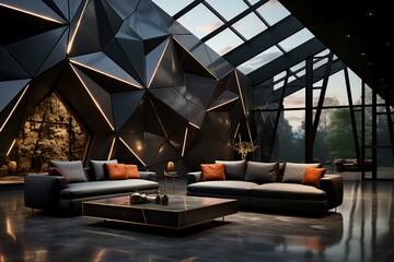 Geometric Elegance, minimalist and futuristic Contemporary Interior Designs with Geodesic Elements