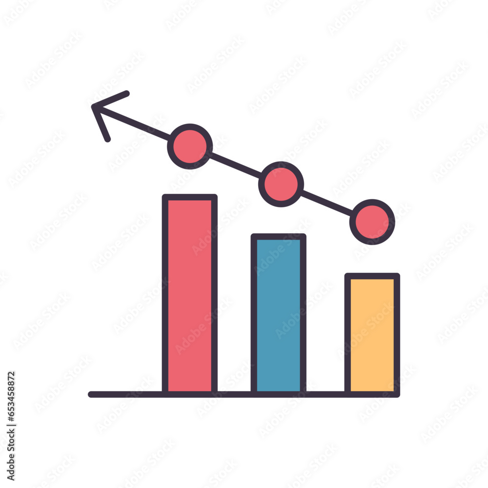 Wall mural bar chart related vector icon. isolated on white background. vector