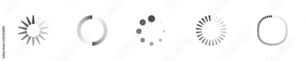 Poster download sign set. load icons set. load system. data load. loading bar. froze computer. vector stock