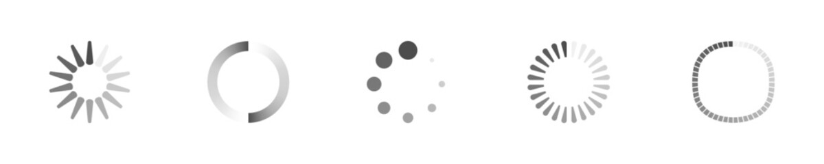 Download sign set. Load icons set. Load system. Data load. Loading bar. Froze computer. Vector stock illustration. Vector illustration. Vector illustration