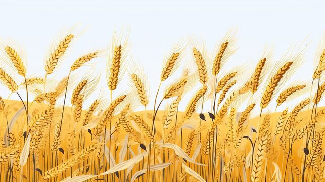  a painting of a field of wheat with a sky background.  generative ai