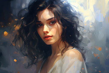 Digitale Zeichnung eines Frauenportraits