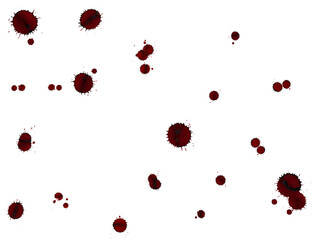 A scattering of bloody stains for Halloween.