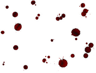 A scattering of bloody stains for Halloween.