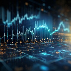 Naklejka premium Business finance graph chart of stock market