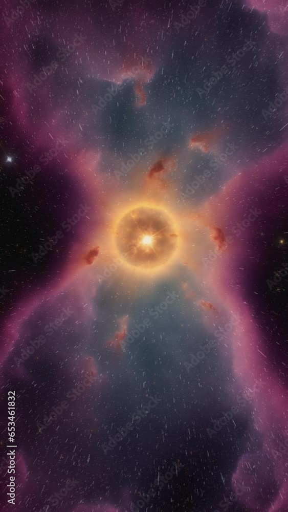 Wall mural amazing galaxies of space. a journey through the universe. video in vertical format.