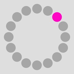 Ring of gray circles with one pink piece