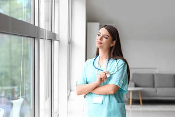 Female medical intern at hospital
