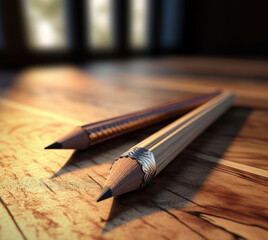 penciles on table