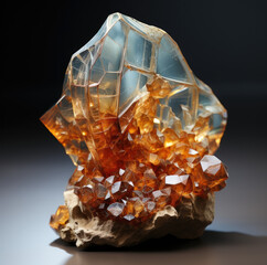crystal glass with amber