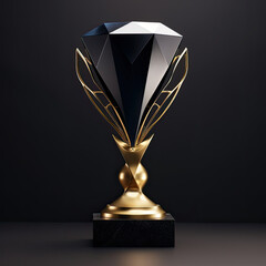 gold cup with medal