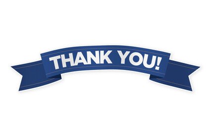 Say Thank You On Blue Banner Ribbon with alpha channel