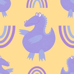 Cartoon summer animals seamless crocodile pattern for fabrics and wrapping paper and kids clothes print