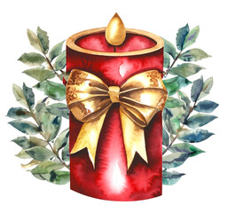 Świąteczna czerwona świeca ilustracja