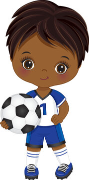 soccer player holding ball, blue uniform clip art preview