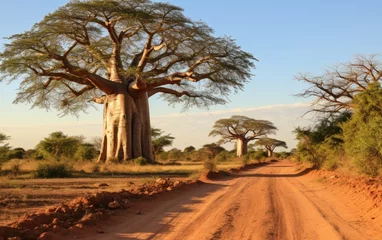 Deurstickers Baobab trees in Africa. Generative AI © piai