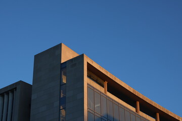 Modern Building in Sunset