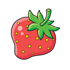 Red strawberry isolated vector illustration
