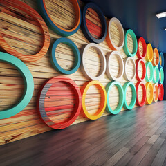 wooden circle on the wall