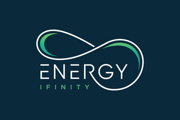Energy infinity logo design vector with creative element concept - obrazy, fototapety, plakaty
