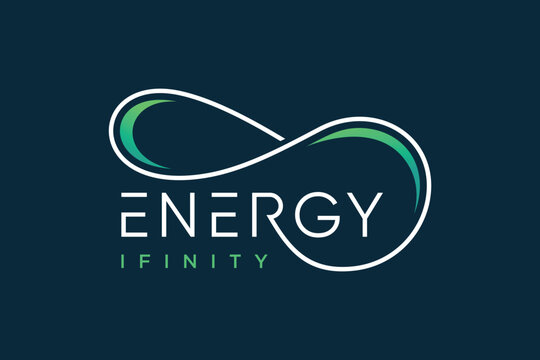 Energy infinity logo design vector with creative element concept