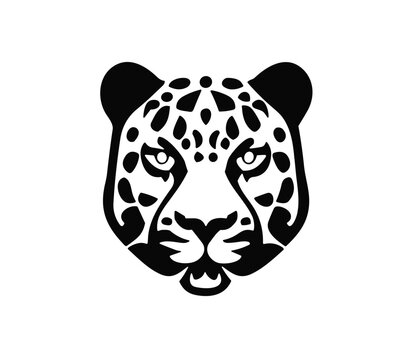 Black cat Tiger head logo jaguar design cartoon leopard PNG symbol