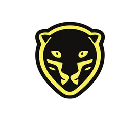Black cat Tiger head logo jaguar design cartoon leopard PNG symbol