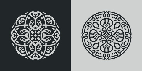 Illustration of an ornament in Nordic and Scandinavian style for logo