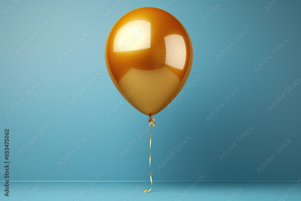 Aufkleber golden balloon with string attached to it. this versatile image can be used for various occasions an