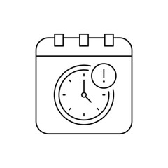 Delay schedule icon line style isolated on white background. Vector illustration