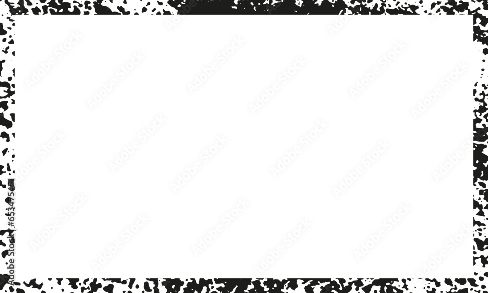 Aufkleber black frame with paint spray border. aged grungy frame with dirty rough texture. grunge rectangle. r
