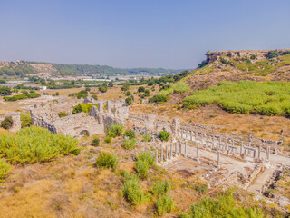 Ruins of the ancient Lycian city Perge located near the Antalya city in Turkey turkiye, GO Everywhere