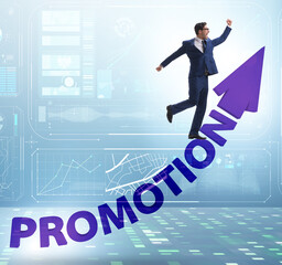 Employee in career promotion concept