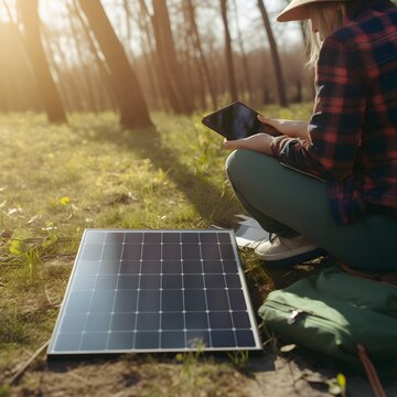 Beautiful Representation of, Inspired by Eco-Friendly Living and Renewable Energy - The Perfect Visual Depiction of a Sustainable Life Focused on Green Practices and Generative AI