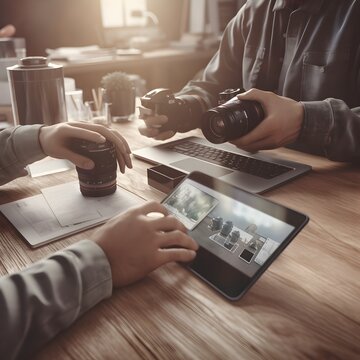 An Intuitively Designed Graphic Representation of Digital Marketing Techniques Pioneering Online Advertising Strategies, Unfolding a Shopping Concept for Modern E-Commerce - Generative AI