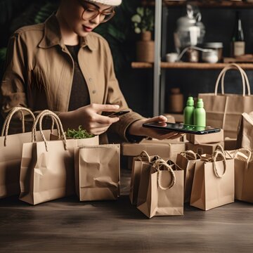 Eco-Friendly Shopping - Promoting Sustainability Through Comprehensively Designed Packaging Materials that Substantially Reduce Waste and Environmental Impact � A Unique Concept Generative AI