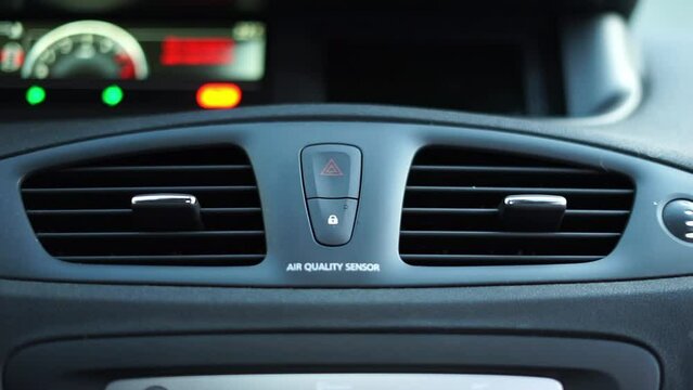 press the emergency button in the car. High quality FullHD footage