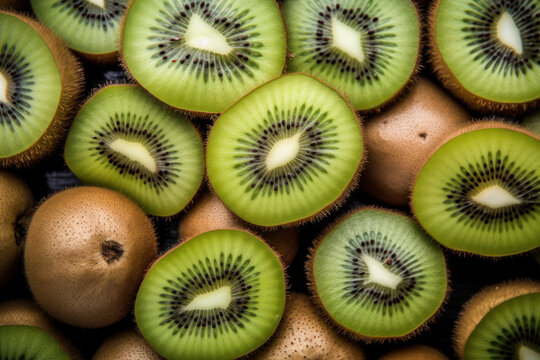 Ripe and fresh kiwi, healthy fruit background
