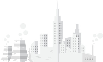 Fototapeta premium City and industry Landscape Illustration