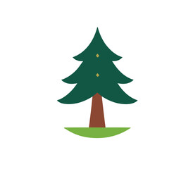 Decorated Pine Tree image creative symbol cartoon vector PNG design