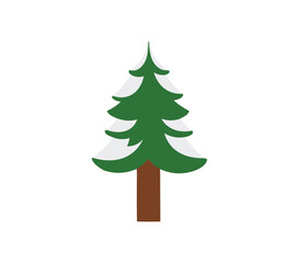 Snow Pine Tree image creative symbol cartoon vector PNG design