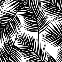 Vector Natural Seamless Pattern for a Brush Drawn Palm Leaves Design. Abstract Background with Tropical Foliage and Grunge Texture of Tropical Leaves in a Foliage Ornament with Exotic Branches