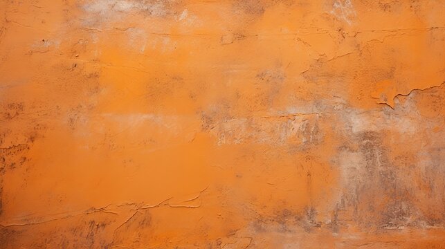 Orange wall plain concrete texture isolated background. AI generated image