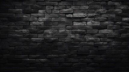 Black brick wall texture background.AI generated image