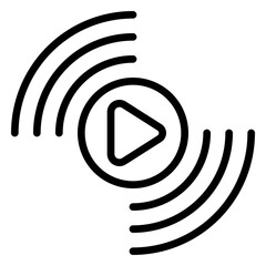 Streaming icon, line icon style