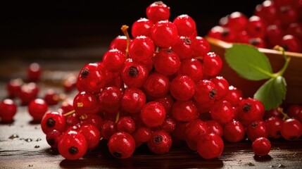 In this breathtaking shot, a of succulent red berries takes center stage. Each berry is bursting with sweetness, hinting at the delightful explosion of flavor that awaits with every bite.