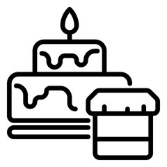 Cake icon, line icon style