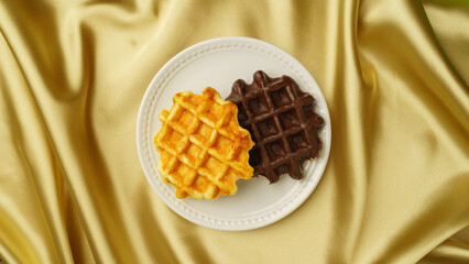 ワッフルとゴールドの背景