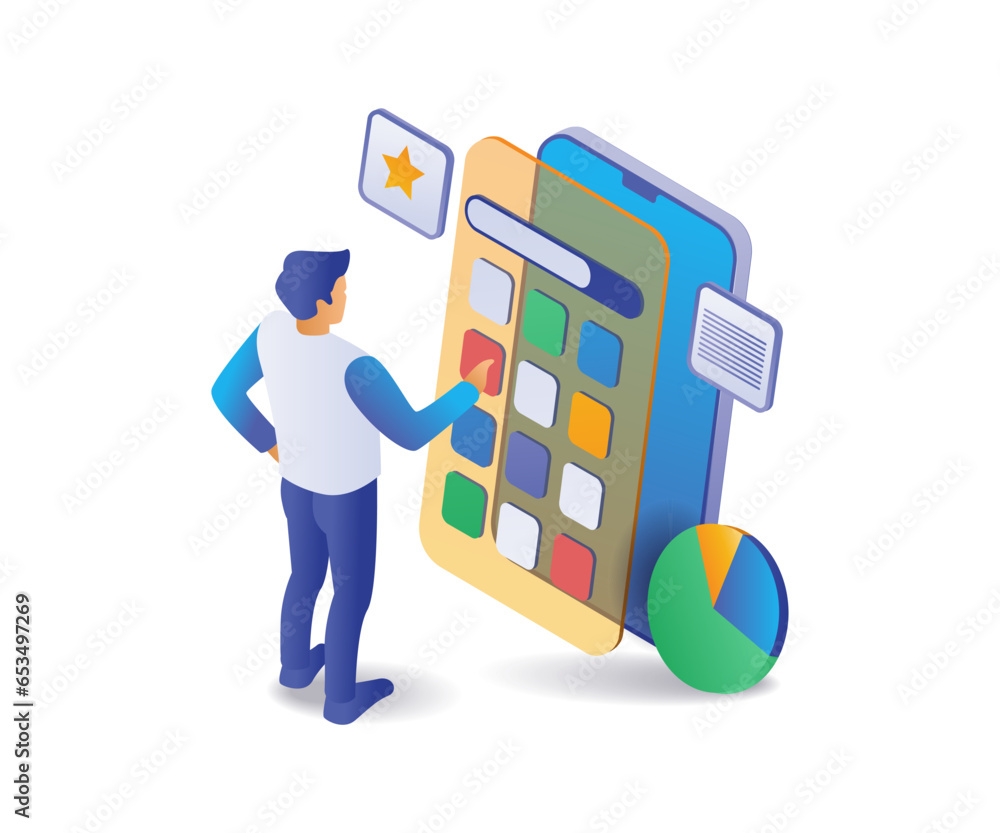 Poster using the smartphone application for the test
